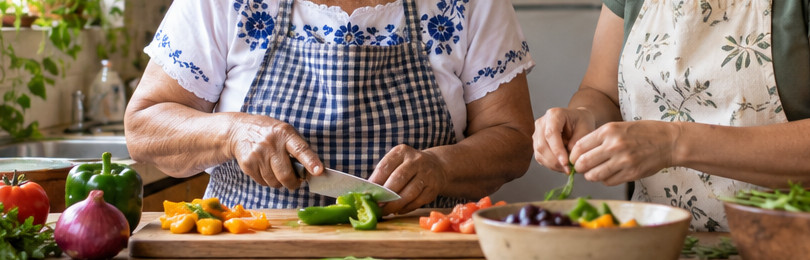Manos organizando ingredientes para cocinar · Imagen ilustrativa generada con IA
